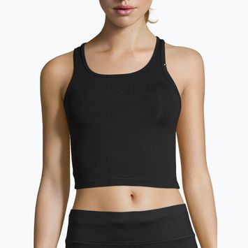 Casall Crop Rib Racerback Damen Trainingstank Top schwarz 20424