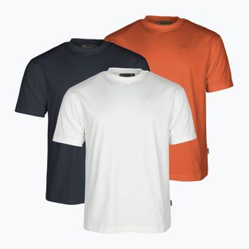 Pinewood Herren-T-Shirts 3er-Pack 3 Stück weiß/pine/b.orange