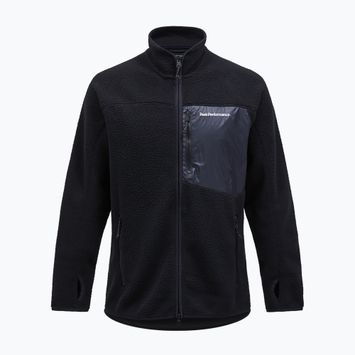 Men's Peak Performance Pile Zip Fleece-Sweatshirt schwarz