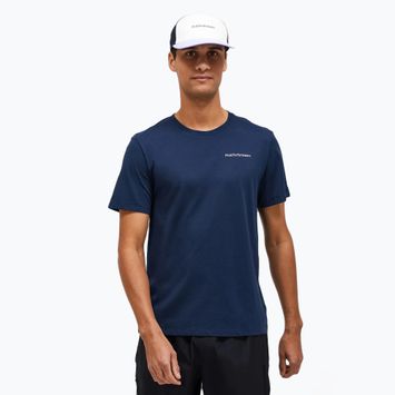 Herren Peak Performance Explore Logo T-Shirt blau Schatten