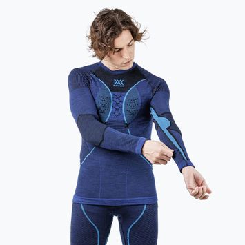 Herren X-Bionic Merino Thermo-Sweatshirt dunkel ozean/himmelblau