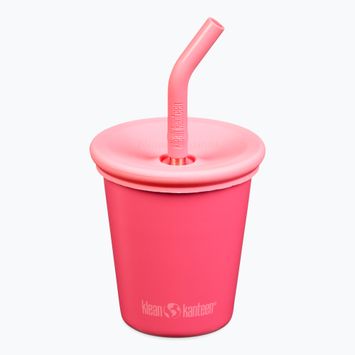Klean Kanteen Kid's Stahl Strohhalm Deckel Becher 296 ml rouge rot