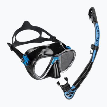 Cressi Big Eyes Evolution + Alpha Ultra Dry Tauchset schwarz/blau