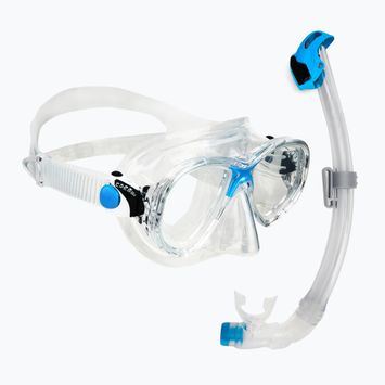 Cressi Marea + Seal Dry Jr klar/azurblaues Tauchset