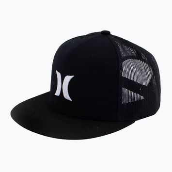 Herren Hurley Icon Solid Flat Trucker Kappe schwarz