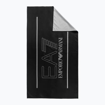 EA7 Emporio Armani Water Sports Active schwarz mit grauem Logo Handtuch