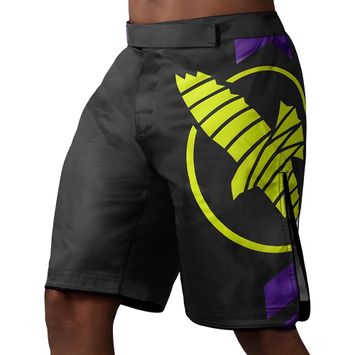 Hayabusa Icon Fight MMA Shorts schwarz und gelb ICFS-BK-L