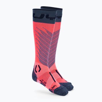 Damenskisocken UYN Ski One Merino rosa/schwarz