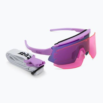 Bliz Breeze Kleine matte lila/graue lila Spiegel/rosa Sonnenbrille
