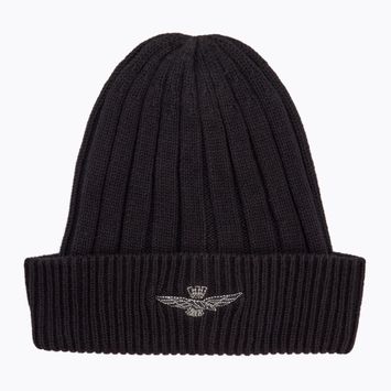 Aeronautica Militare Cotton Eagle Stickerei Jet schwarz Wintermütze