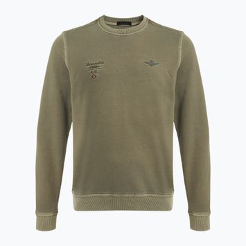 Herren Aeronautica Militare Girocollo militärisch oliv gewaschenes Sweatshirt