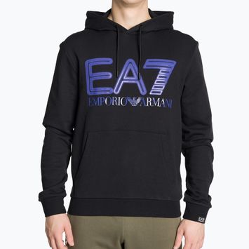 Herren Hoodie Sweatshirt EA7 Emporio Armani Train Logo Series Oversize Logo Hoodie Coft black