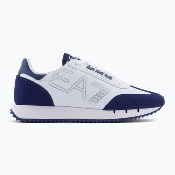 EA7 Emporio Armani Schwarz & Weiß Vintage weiß/mittelalterliche blaue Schuhe