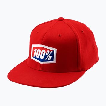 Herren 100% Official J-Fit Flexfit Kappe rot 20040-003-17