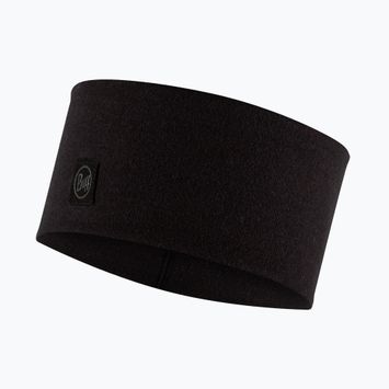 BUFF Merino-Stirnband Breit massiv schwarz