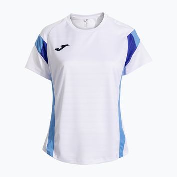 Damen-Tennisshirt Joma Montreal weiß/himmelblau