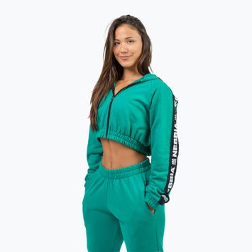 Damen Hoodie Sweatshirt NEBBIA Crop Hoodie Iconic green