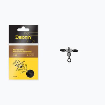 Delphin Inline-Drehkarabiner mit Gummistopfen 10 Stück schwarz 969D04004