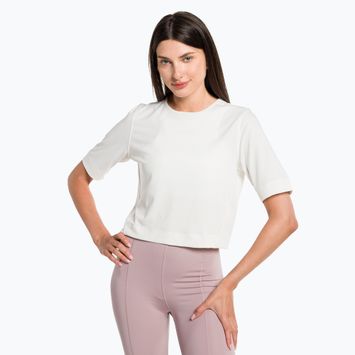 Damen Calvin Klein Strick-T-Shirt aus weißem Wildleder