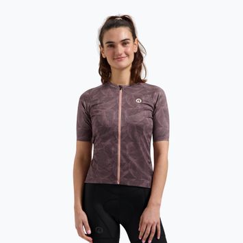 Rogelli Essential Graphic II Damen Radtrikot bordeaux / koralle