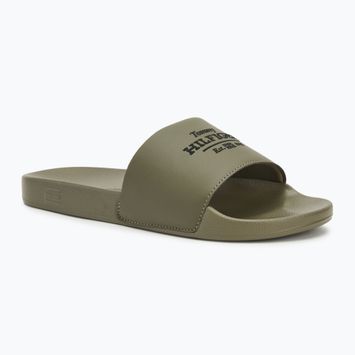 Badeschlappen Schlappen Herren Tommy Hilfiger Embroid 85 Pool Slide army green