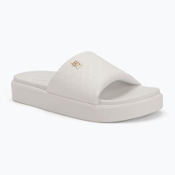 Badeschlappen Schlappen Damen Tommy Hilfiger Platform Monogram Poolslide ancient white