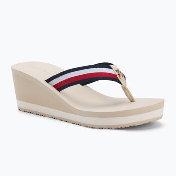 Flip-Flops Damen Tommy Hilfiger Corporate Wedge Beach Sandal muslin