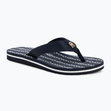 Flip-Flops Damen Tommy Hilfiger Chain Print Beach Sandal space blue