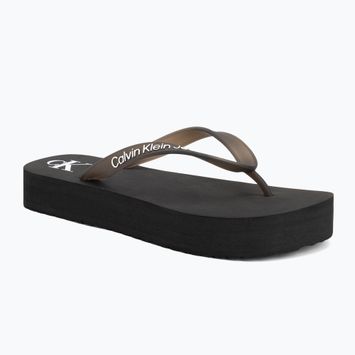 Damen Calvin Klein YW0YW01830 Strand Sandale Flatform Tpu schwarz/hellweiß Flip Flops
