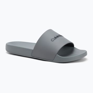 Calvin Klein Herren Flip-Flops HM0HM00455 Pool Slide Gummi Granit Straße