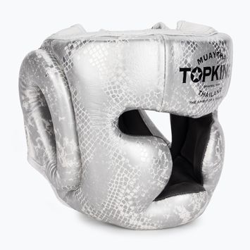 Top King Super Star weiß/silberner Boxhelm