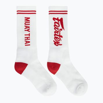 Fairtex "Muay Thai" Socken weiß/rot