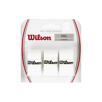 Wilson Pro Overgrip Perforierte Tennisschlägerumschläge 3 Stück weiß WRZ4005WH