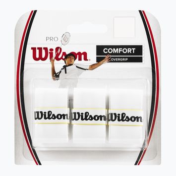 Wilson Pro Overgrip Badmintonschläger Wraps 3 Stück weiß.