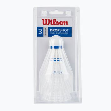 Wilson Dropshot Clamshel Badminton Federbälle 3 Stück weiß WRT6048WH+