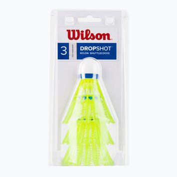 Wilson Dropshot Clamshel Badminton Federbälle 3 Stück gelb WRT6048YE+