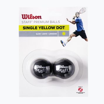 Wilson Staff Squash Ball Yel Dot 2 Stück schwarz WRT617800+.