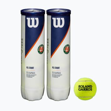 Wilson Roland Garros All Ct 4 Ball Tennisbälle 2Pk 8 Stück gelb WRT116402