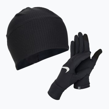 Herren Nike Essential Running Mütze + Handschuhe Set schwarz/schwarz/silber