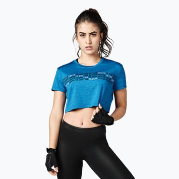 Damen Trainings-T-Shirt STRONG ID Crop Knit Tee blau Z1T02350