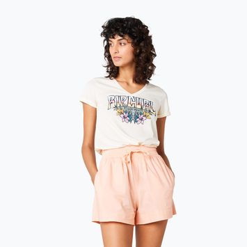 Damen Rip Curl Block Party V Tee aus weiß