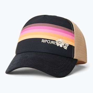 Damen Rip Curl Mixed Revival Trucker Baseballkappe gewaschen schwarz