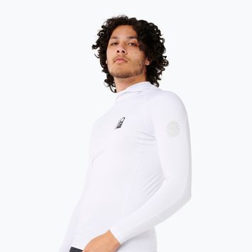 Herren Rip Curl Suche UPF Performance Kapuzenschwimmen Longsleeve weiß