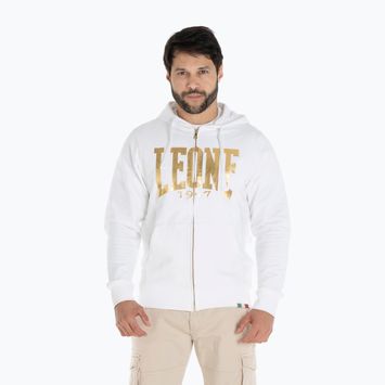 Herren Sweatshirt LEONE 1947 Gold Hoody Optik weiß