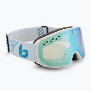 Skibrille Bollé Nevada Small white metalic blue matte/azure