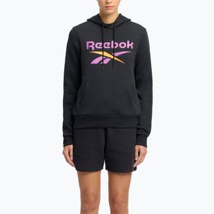 Damen Reebok Identity Big Logo Fleece Sweatshirt schwarz/lila rave/electric amber