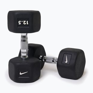 Gummierte Hantel Nike Strength Hex Dumbbell 12,5 kg black/white