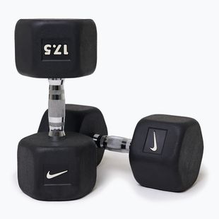Gummierte Hantel Nike Strength Hex Dumbbell 17,5 kg black/white