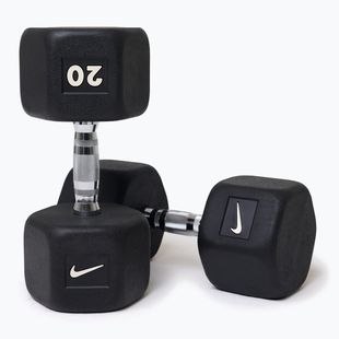 Gummierte Hantel Nike Strength Hex Dumbbell 20 kg black/white
