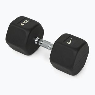 Gummierte Hantel Nike Strength Hex Dumbbell 22,5 kg black/white